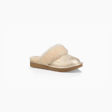 UGG Cozy II Metallic Gold Slippers for Kids (ACRU85219)